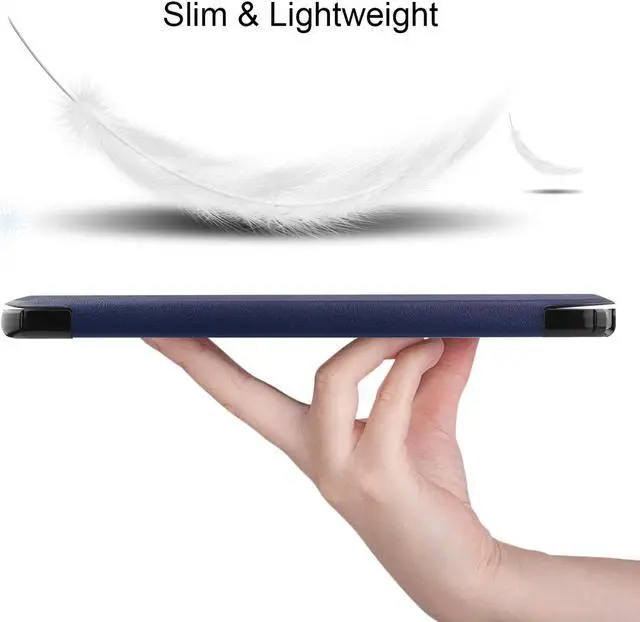 Alt view image 3 of 7 - Nokia T10 Tablet Case 8.0 Inch 2022, Trifold Slim Smart Stand Cover Hard Shell for 8.0" Nokia Tablet T10 2022 Release with Universal Stylus Pen Blue