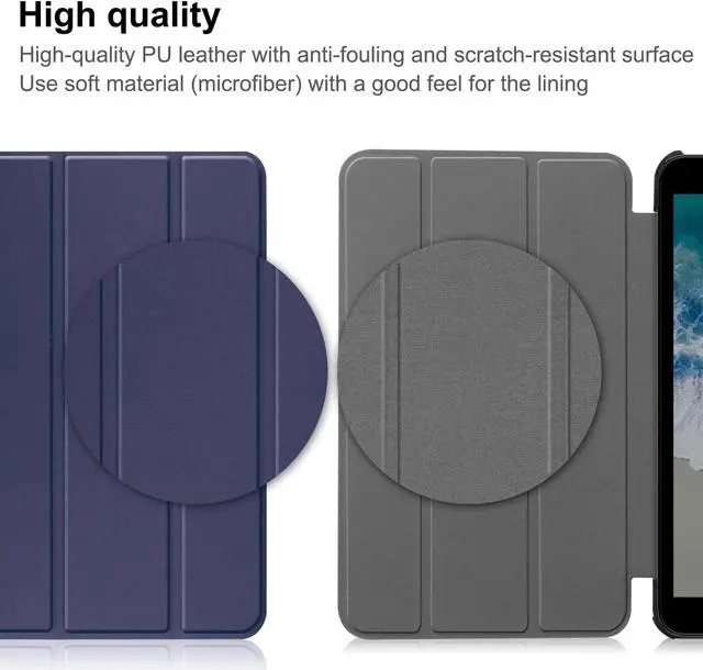 Alt view image 7 of 7 - Nokia T10 Tablet Case 8.0 Inch 2022, Trifold Slim Smart Stand Cover Hard Shell for 8.0" Nokia Tablet T10 2022 Release with Universal Stylus Pen Blue
