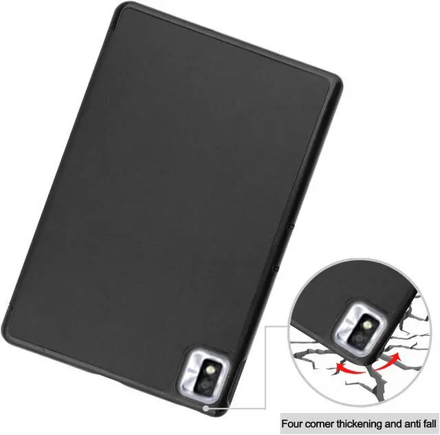 Alt view image 6 of 7 - TCL Tab 10s 10.1 inch 9080G Case 2021, Trifold Slim Smart Stand Cover Hard Shell for 8.0" Nokia Tablet T10 2022 Release with Universal Stylus Pen
