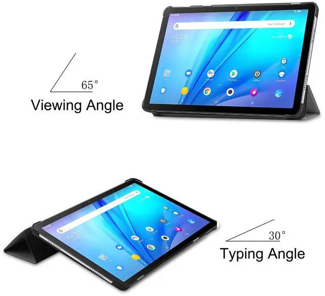 Alt view image 5 of 7 - TCL Tab 10s 10.1 inch 9080G Case 2021, Trifold Slim Smart Stand Cover Hard Shell for 8.0" Nokia Tablet T10 2022 Release with Universal Stylus Pen Gray