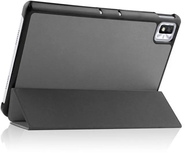 Alt view image 6 of 7 - TCL Tab 10s 10.1 inch 9080G Case 2021, Trifold Slim Smart Stand Cover Hard Shell for 8.0" Nokia Tablet T10 2022 Release with Universal Stylus Pen Gray
