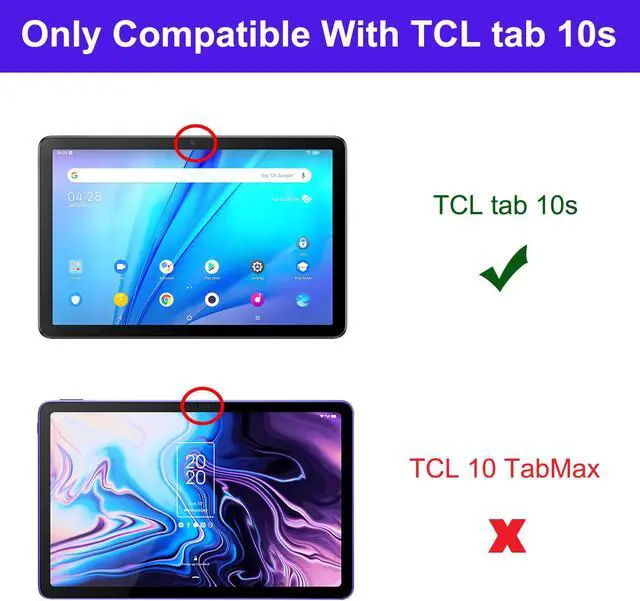 Alt view image 2 of 7 - TCL Tab 10s 10.1 inch 9080G Case 2021, Trifold Slim Smart Stand Cover Hard Shell for 8.0" Nokia Tablet T10 2022 Release with Universal Stylus Pen Gray