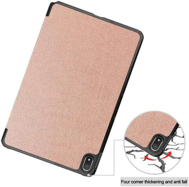 Alt view image 6 of 7 - Nokia T20 Tablet Case 10.36 Inch 2021, Slim Light Trifold Stand Hard Shell Smart Cover for 10.36" Nokia T20 Tablet TA-1392 TA-13797 TA-1394 2021 with Universal Stylus Pen Blue Rose Gold