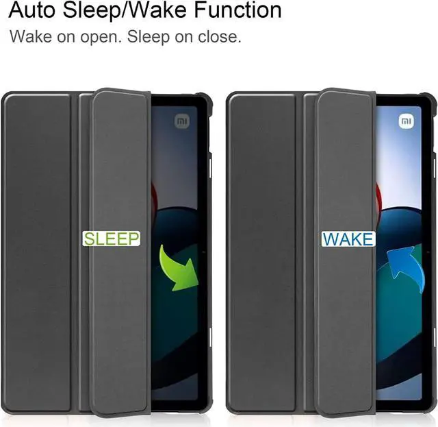 Alt view image 4 of 7 - Case for Xiaomi Redmi Pad 10.61 inch 2022, Tri fold Slim Auto Wake Lightweight Hard Shell Smart Protective Stand Cover with Universal Stylus Pen