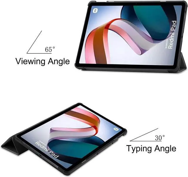 Alt view image 6 of 7 - Case for Xiaomi Redmi Pad 10.61 inch 2022, Tri fold Slim Auto Wake Lightweight Hard Shell Smart Protective Stand Cover with Universal Stylus Pen