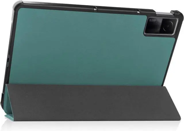 Alt view image 5 of 7 - Case for Xiaomi Redmi Pad 10.61 inch 2022, Tri fold Slim Auto Wake Lightweight Hard Shell Smart Protective Stand Cover with Universal Stylus Pen Dark Green