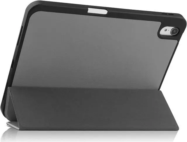 Alt view image 5 of 7 - Case Compatible with iPad 10th Generation 10.9 Inch 2022 with Pencil Holder, Protective Stand Cover with Soft TPU Back, Auto Sleep/Wake with Universal Stylus Pen Gray