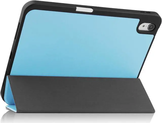 Alt view image 6 of 7 - Case Compatible with iPad 10th Generation 10.9 Inch 2022 with Pencil Holder, Protective Stand Cover with Soft TPU Back, Auto Sleep/Wake with Universal Stylus Pen Light Blue