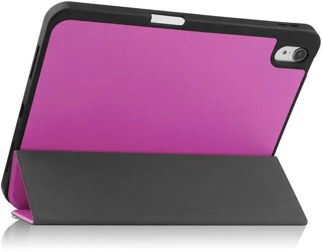 Alt view image 6 of 7 - Case Compatible with iPad 10th Generation 10.9 Inch 2022 with Pencil Holder, Protective Stand Cover with Soft TPU Back, Auto Sleep/Wake with Universal Stylus Pen Rose Red