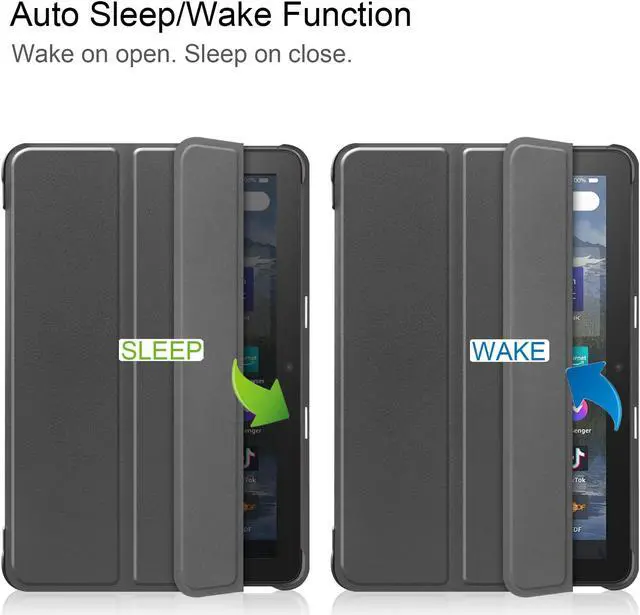 Alt view image 2 of 7 - Case for Amazon Fire HD 8 and Fire HD 8 Plus (12th Generation/10th Generation, 2022/2020 Release) 8" Tablet  - Ultra Lightweight Slim Shell Stand Cover Auto Wake/Sleep with Universal Stylus Pen
