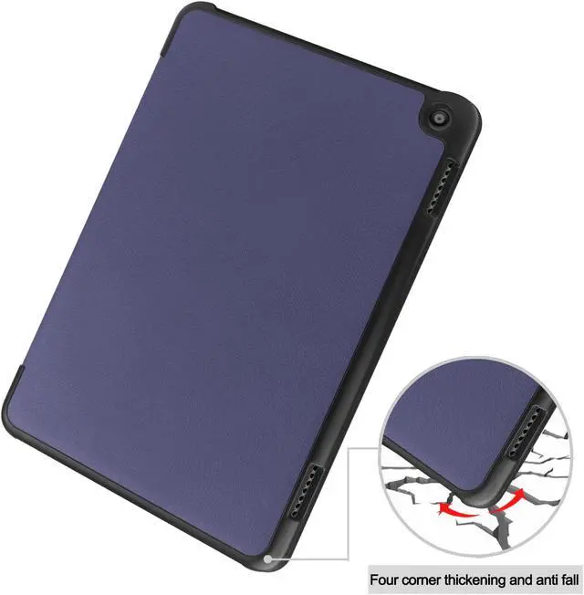 Alt view image 7 of 7 - Case for Amazon Fire HD 8 and Fire HD 8 Plus (12th Generation/10th Generation, 2022/2020 Release) 8" Tablet - Ultra Lightweight Slim Shell Stand Cover Auto Wake/Sleep with Universal Stylus Pen Blue