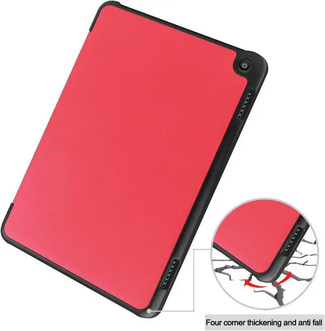 Alt view image 6 of 7 - Case for Amazon Fire HD 8 and Fire HD 8 Plus (12th Generation/10th Generation, 2022/2020 Release) 8" Tablet  - Ultra Lightweight Slim Shell Stand Cover Auto Wake/Sleep with Universal Stylus Pen Red