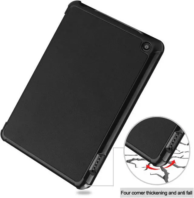 Alt view image 6 of 7 - Case for All New Amazon Fire 7 inch Tablet (12th Generation, 2022 Released) - Lightweight Tri-fold Stand Auto Wake/Sleep Folio Stand Cover with Universal Stylus Pen