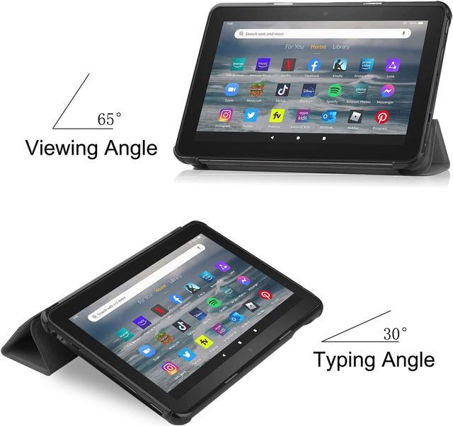 Alt view image 3 of 7 - Case for All New Amazon Fire 7 inch Tablet (12th Generation, 2022 Released) - Lightweight Tri-fold Stand Auto Wake/Sleep Folio Stand Cover with Universal Stylus Pen Gray