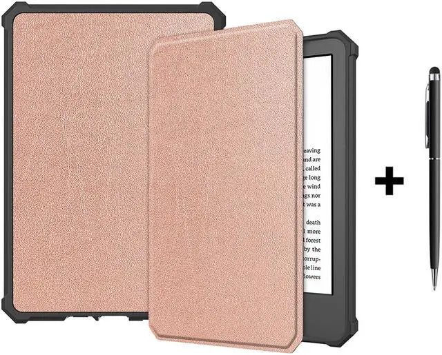 Main image of Case for All-New Kindle 11th Generation 2022 Release, Ultra Thin Lightweight Smart Protective Durable Premium PU Leather Cover with Auto Sleep Wake Function with Universal Stylus Pen Rose Gold