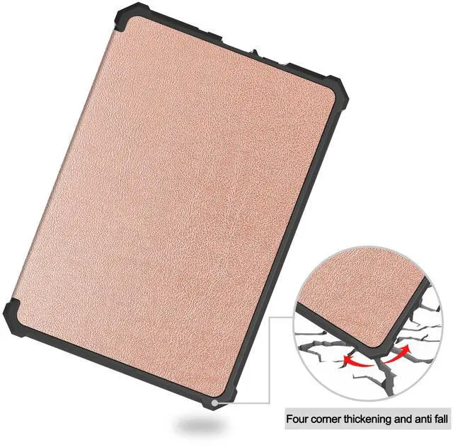 Alt view image 4 of 7 - Case for All-New Kindle 11th Generation 2022 Release, Ultra Thin Lightweight Smart Protective Durable Premium PU Leather Cover with Auto Sleep Wake Function with Universal Stylus Pen Rose Gold
