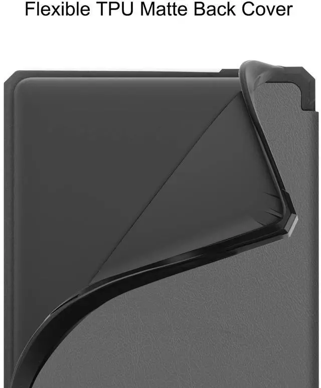 Alt view image 5 of 7 - Case for All-New Kindle 11th Generation 2022 Release, Ultra Thin Lightweight Smart Protective Durable Premium PU Leather Cover with Auto Sleep Wake Function with Universal Stylus Pen Gray