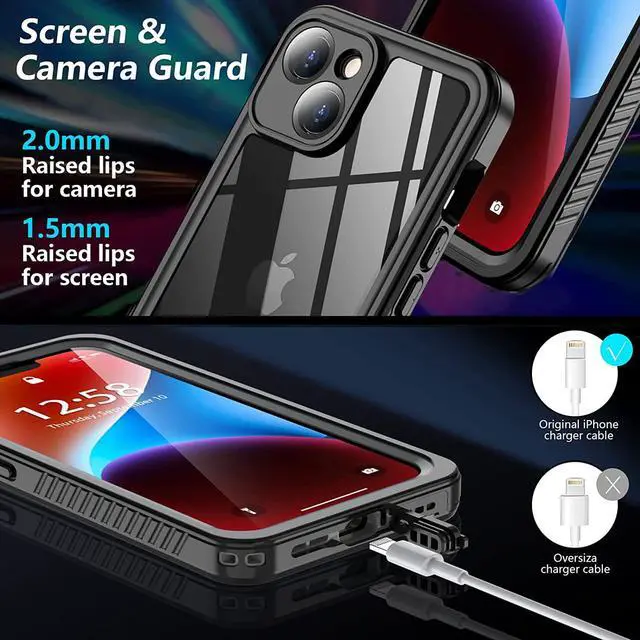 Alt view image 6 of 7 - for iPhone 14 Case Waterproof, with Built in Sensitive Screen Protector Shockproof 360 Full Body Heavy Duty Protective Daily-Use Phone Case for iPhone 14 5G 6.1 inch 2022