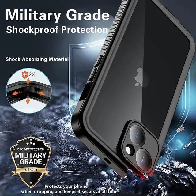 Alt view image 4 of 7 - for iPhone 14 Case Waterproof, with Built in Sensitive Screen Protector Shockproof 360 Full Body Heavy Duty Protective Daily-Use Phone Case for iPhone 14 5G 6.1 inch 2022