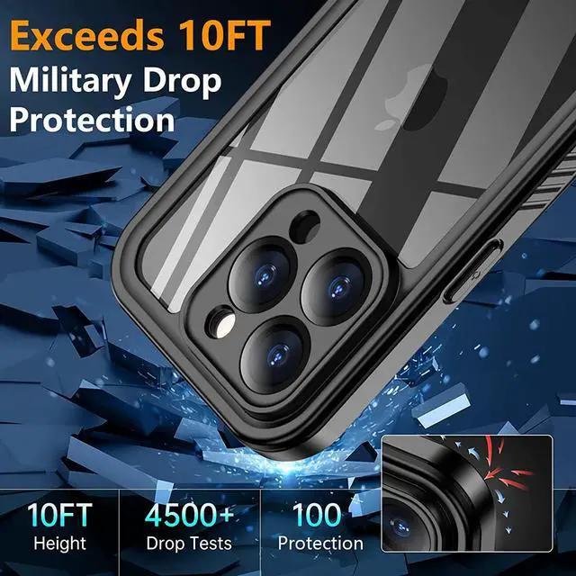 Alt view image 4 of 7 - for iPhone 14 Pro Case Waterproof, Shockproof Bumper Case with Built-in Screen Protector, Dustproof Anti-Scratch Anti-Stain Phone Case for iPhone 14 Pro 5G 6.1 inch