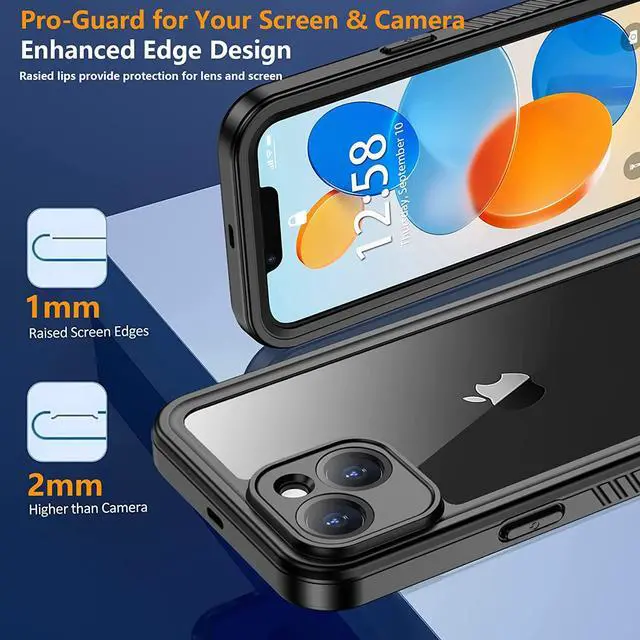 Alt view image 6 of 7 - For iPhone 14 Plus Case Waterproof, Shockproof Bumper Case with Built-in Screen Protector, Dustproof Anti-Scratch Anti-Stain Phone Case for iPhone 14 Plus 5G 6.7 inch