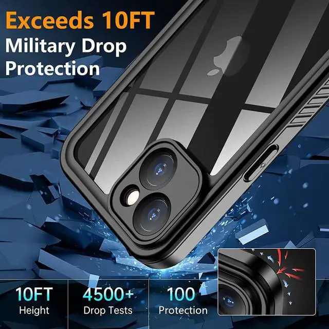 Alt view image 4 of 7 - For iPhone 14 Plus Case Waterproof, Shockproof Bumper Case with Built-in Screen Protector, Dustproof Anti-Scratch Anti-Stain Phone Case for iPhone 14 Plus 5G 6.7 inch