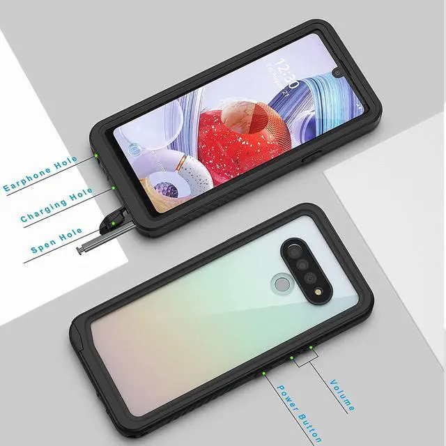 Alt view image 5 of 7 - For LG Stylo 6 Case, IP68 Waterproof Dustproof Shockproof Case with Built-in Screen Protector, Full Body Underwater Protective Clear Cover for LG Stylo 6