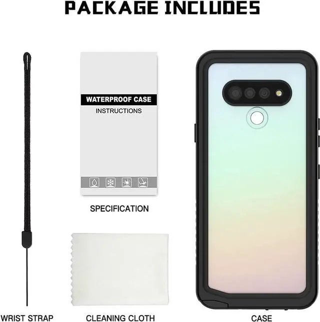 Alt view image 7 of 7 - For LG Stylo 6 Case, IP68 Waterproof Dustproof Shockproof Case with Built-in Screen Protector, Full Body Underwater Protective Clear Cover for LG Stylo 6