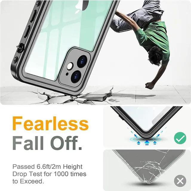 Alt view image 4 of 7 - iPhone 11 Waterproof Case with Built-in Screen Protector Full Body Rugged Heavy Duty Shockproof Cover Dustproof IP68 Waterproof Phone Case for iPhone 11 6.1 inch