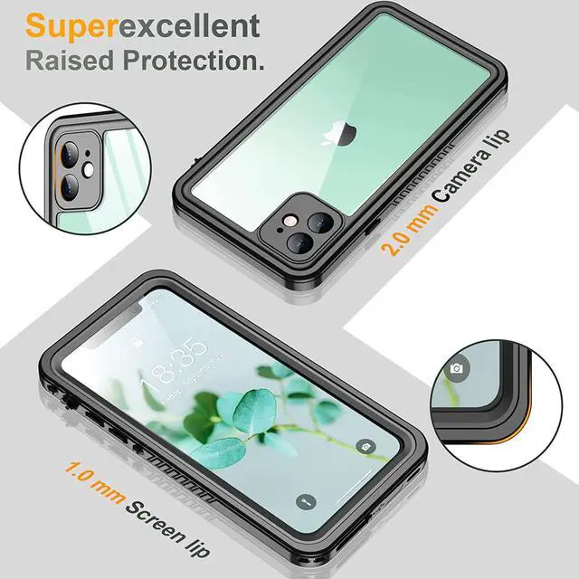 Alt view image 7 of 7 - iPhone 11 Waterproof Case with Built-in Screen Protector Full Body Rugged Heavy Duty Shockproof Cover Dustproof IP68 Waterproof Phone Case for iPhone 11 6.1 inch