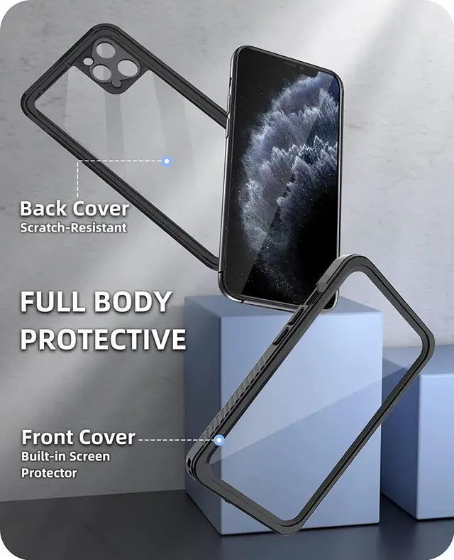Alt view image 4 of 7 - iPhone 11 Pro Max Waterproof Case, 360 Full Body Protection Underwater Dirtproof Shockproof Clear Cover with Built-in Screen Protector for iPhone 11 Pro Max 6.5 inch