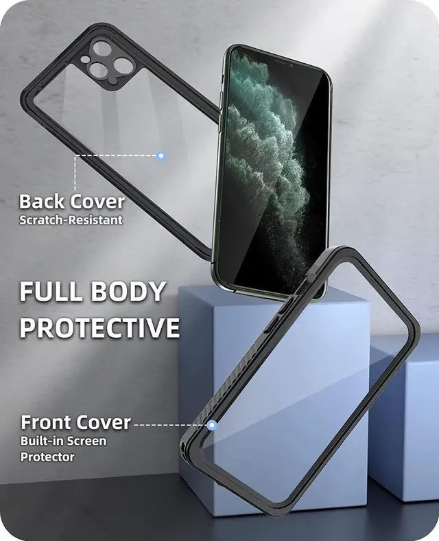 Alt view image 4 of 7 - iPhone 11 Pro Waterproof Case, 360 Full Body Protection Underwater Dirtproof Shockproof Clear Cover with Built-in Screen Protector for iPhone 11 Pro 5.8 inch