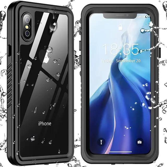Main image of For iPhone Xs Max Waterproof Case, Built-in Screen Protector Full-Body Clear Back Cover Heavy Duty Shockproof Case for iPhone Xs Max 6.5 inch