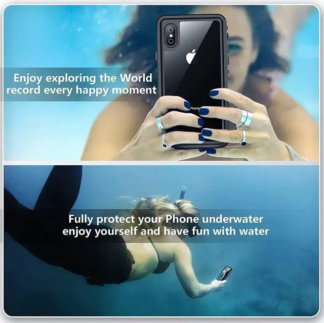 Alt view image 7 of 7 - For iPhone Xs Max Waterproof Case, Built-in Screen Protector Full-Body Clear Back Cover Heavy Duty Shockproof Case for iPhone Xs Max 6.5 inch