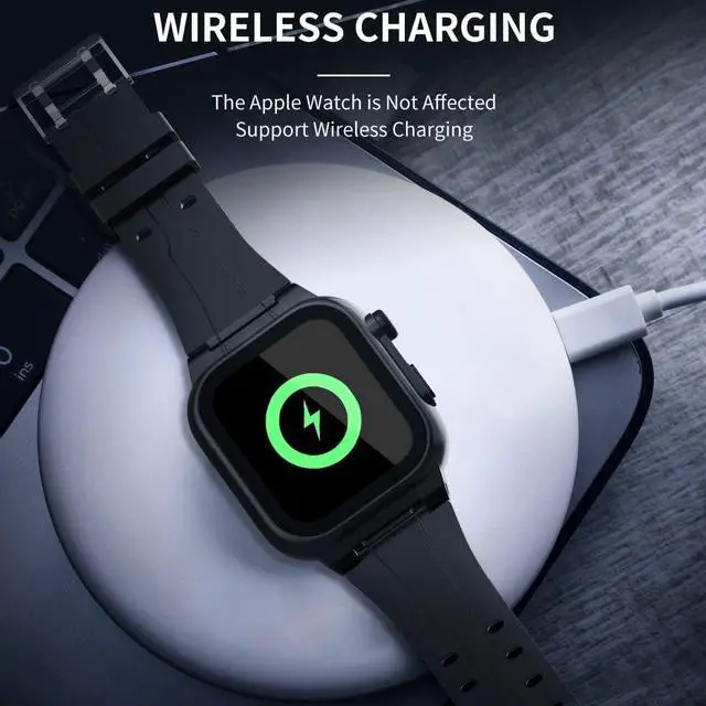 Alt view image 4 of 7 - Compatible with Apple Watch Series 8 / Series 7 41mm Waterproof Case, Full Body Protective Cover with Screen Protector and Band For iWatch S8 S7 41mm