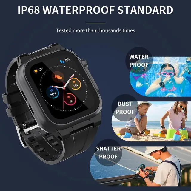 Alt view image 3 of 7 - Compatible with Apple Watch Series 8 / Series 7 41mm Waterproof Case, Full Body Protective Cover with Screen Protector and Band For iWatch S8 S7 41mm