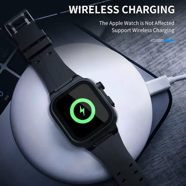 Alt view image 4 of 7 - Compatible with Apple Watch Series 8 / Series 7 45mm Waterproof Case,Full Body Case with Screen Protector and Band, iWatch S8 S7 45mm Bumper Case Cover