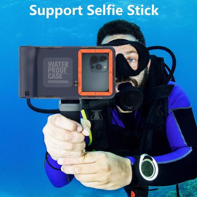Alt view image 4 of 7 - Diving Phone Case, Underwater Photography Video Housings with Lanyard [50ft/15m], Snorkeling Waterproof Phone Case for iPhone 11/12/13 14 Series Samsung Galaxy S22/S21/S20 LG Motorola Google etc