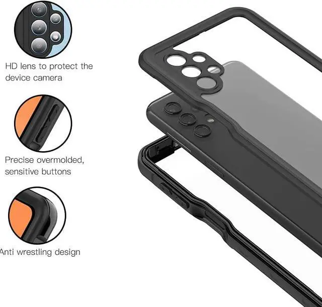 Alt view image 2 of 7 - Samsung Galaxy A32 5G Waterproof Case with Built-in Screen Protector Dustproof Shockproof Drop Proof Case, Rugged Full Body Underwater Protective Cover for Samsung Galaxy A32 5G