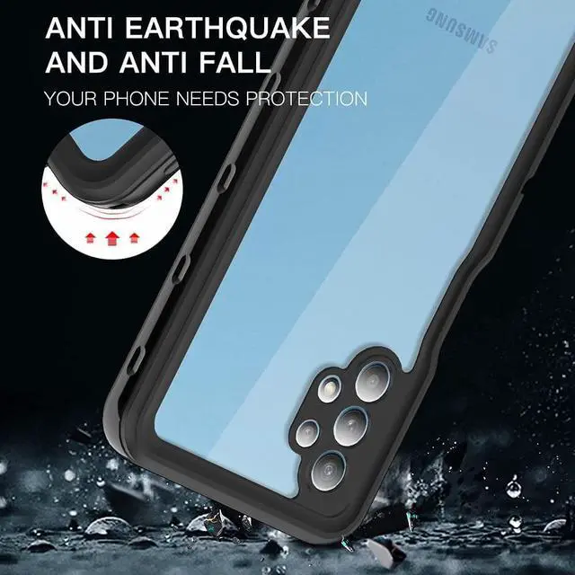 Alt view image 4 of 7 - Samsung Galaxy A32 5G Waterproof Case with Built-in Screen Protector Dustproof Shockproof Drop Proof Case, Rugged Full Body Underwater Protective Cover for Samsung Galaxy A32 5G