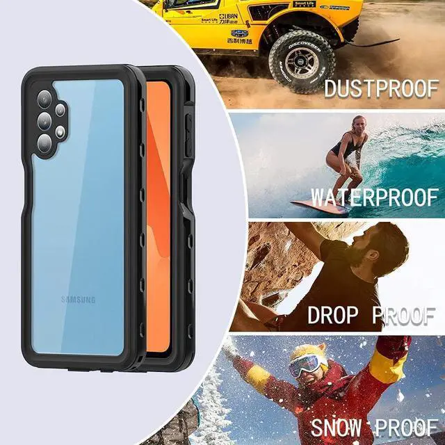 Alt view image 7 of 7 - Samsung Galaxy A32 5G Waterproof Case with Built-in Screen Protector Dustproof Shockproof Drop Proof Case, Rugged Full Body Underwater Protective Cover for Samsung Galaxy A32 5G