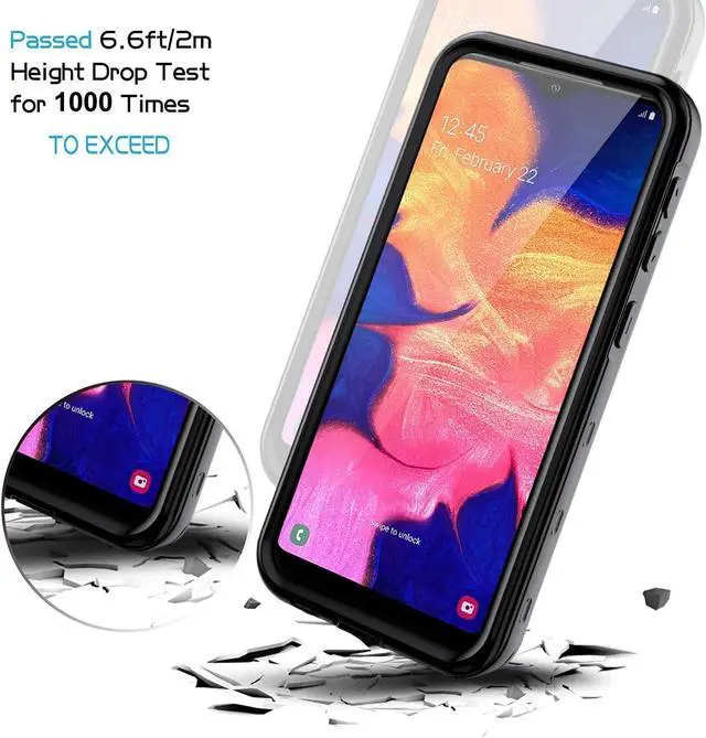 Alt view image 5 of 7 - Samsung Galaxy A10E Case, IP68 Waterproof Dustproof Shockproof Case with Built-in Screen Protector, Full Body Sealed Underwater Protective Cover for Galaxy A10e