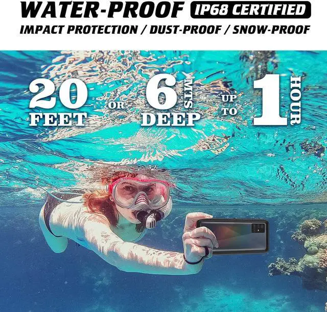Alt view image 3 of 7 - Samsung Galaxy A51 4G Case, IP68 Waterproof Dustproof Shockproof Case with Built-in Screen Protector Full Body Sealed Underwater Protective Clear Cover for Samsung A51 4G [Not Fit 5G]