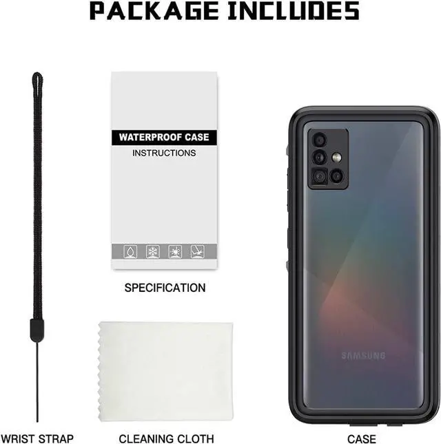 Alt view image 7 of 7 - Samsung Galaxy A51 4G Case, IP68 Waterproof Dustproof Shockproof Case with Built-in Screen Protector Full Body Sealed Underwater Protective Clear Cover for Samsung A51 4G [Not Fit 5G]