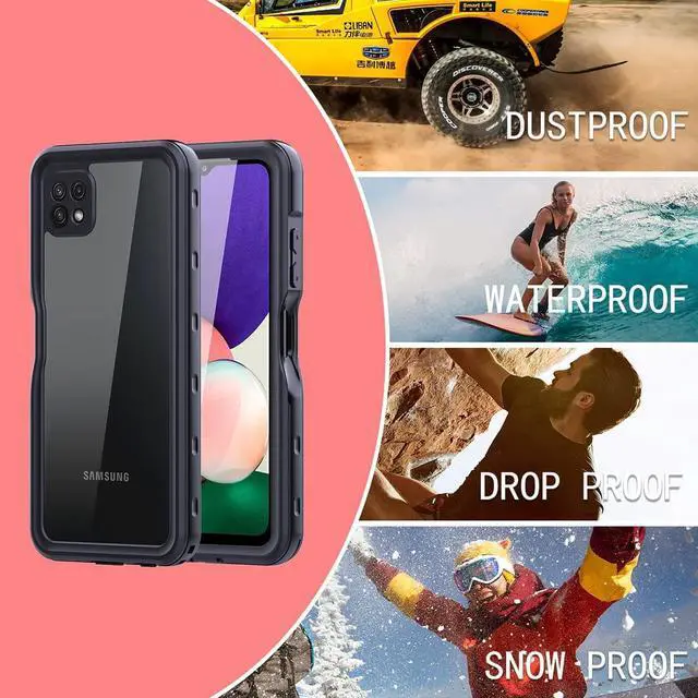 Alt view image 6 of 7 - Samsung Galaxy A22 5G 6.6 inch Case, IP68 Waterproof Dustproof Shockproof Case with Built-in Screen Protector Full Body Sealed Underwater Protective Clear Cover for Samsung A22 5G [Not Fit 4G]
