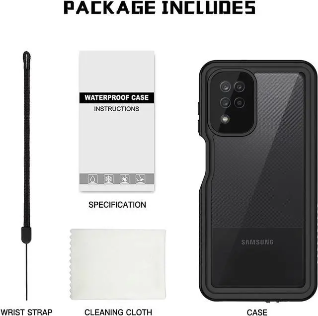 Alt view image 7 of 7 - Samsung Galaxy A12 5G Waterproof Case with Built-in Screen Protector Shockproof Heavy Duty Phone Case, Rugged Full Body Underwater Protective Cover for Samsung Galaxy A12 5G 6.4 inch