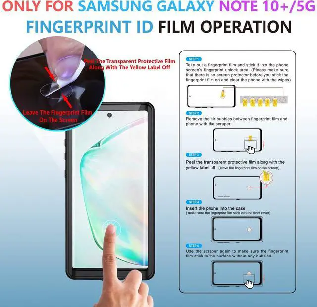 Alt view image 4 of 7 - Galaxy Note 10 Waterproof Case, Dustproof Shockproof Case with Built-in Screen Protector, Full Body Protective Cover for Samsung Galaxy Note 10 6.3 inch 2019