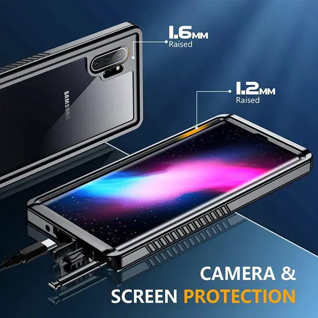 Alt view image 6 of 7 - Galaxy Note 10+ Plus Case, Built-in Screen Protector [Compatible with Fingerprint ID], IP68 Waterproof Dustproof Shockproof Full Body Protective Cover for Samsung Galaxy Note 10+ / Note 10+ 5G