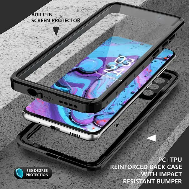 Alt view image 4 of 7 - For Samsung Galaxy S20 Case Waterproof, Built-in Screen Protector Heavy Duty Full Body Protective Shockproof Dustproof IP68 Underwater Clear Phone Case for Galaxy S20 6.2 inch