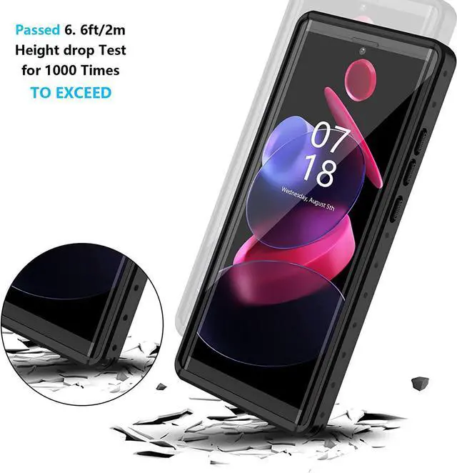 Alt view image 3 of 7 - For Samsung Galaxy Note 20 Ultra Case Waterproof,Built in Screen Protector Full-Body Protection Heavy Duty Shock-Proof Cover Waterproof Case for Galaxy Note 20 Ultra 6.9 inch 5G